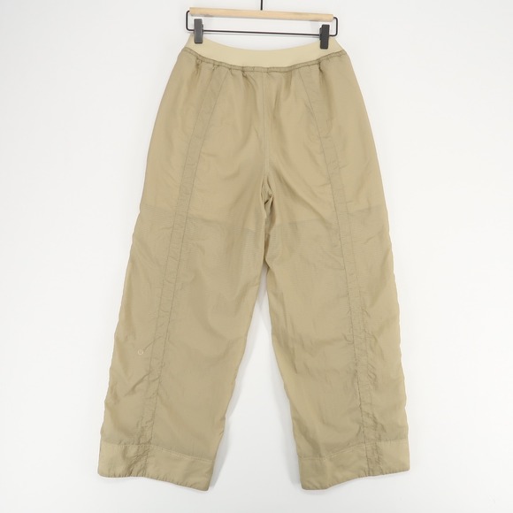 Lululemon Wide Snap Leg Pants Womens Small Beige Recycled Nylon Athleisure - Picture 10 of 12